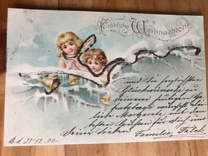 Alte Ansichtskarte 24.12.1900, Fröhliche Weihnachten, Grußkarte - Bild 1 von 2
