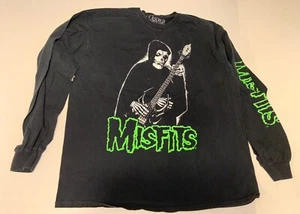 Misfits Long Sleeve Shirt XL Black Reaper Skeleton Playing Guitar 2021 USED READ - Picture 1 of 9