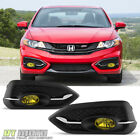 For 2014-2015 Honda Civic 2dr Coupe Yellow Fog Lights Bumper Lamps w/Switch+Bulb honda Civic