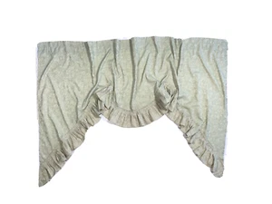 Vintage Curtains 3 Set Gorgeous Green Valances Cottage Core Shabby Chic - Picture 1 of 7