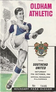 Oldham Athletic v Southend United, 17 October 1964, Division Three. - Picture 1 of 1