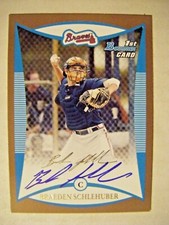 BRAEDEN SCHLEHUBER signed BRAVES 2008 Bowman Gold baseball card AUTO Autographed