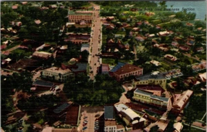 Postcard Aerial View of the Circle Park And Business Section Sebring Florida FL - Picture 1 of 2