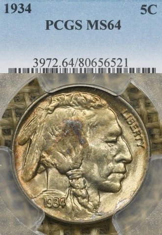 1934 5C PCGS MS64 Buffalo Nickel Cover