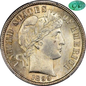 1899-S 10C MS66+ PCGS CAC BARBER DIME - Picture 1 of 5