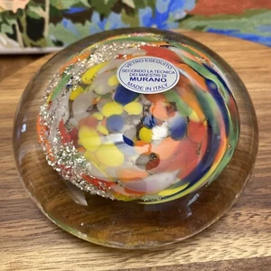 Vetro Eseguito Secondo La Tecnica Del Maestri Di Murano Glass Paperweight Italy - Picture 1 of 9