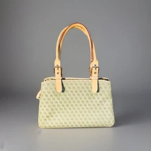Olive Tan Dooney And Bourke DB Monogram Logo Satchel Handbag And Glasses Holder - Picture 1 of 3