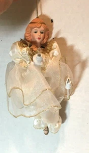 Angel Christmas Ornament Holding One Light Holiday Decor - Picture 1 of 8