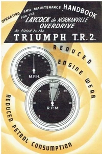 TRIUMPH TR2 LAYCOCK DE NORMANVILLE OVERDRIVE INSTRUCTION & MAINTENANCE HANDBOOK - Picture 1 of 1