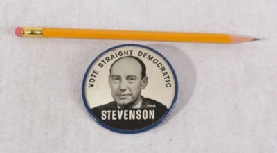 Adlai Stevenson, G Mennen Williams Flasher Political Button, 1956, 2.5" NOS - Image 1 of 4