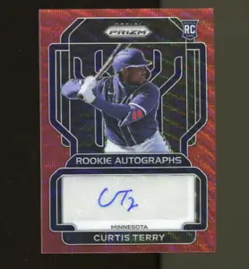 Novato de béisbol Prizm 2022 Curtis Terry automático ola roja #4088 - Imagen 1 de 1