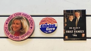 Lotto Re-Elect Clinton Gore '96 La famiglia tiene la nostra first lady altri quattro anni - Foto 1 di 10