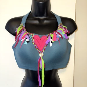 Upcycling Victoria's Secret On Point Incredible Sport BH Fransen OOAK Größe 36D - Bild 1 von 13