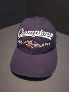 Vintage Y2K 2000 Baltimore Ravens AFC Champions NavyPuma Adjustable Snapback Hat - Picture 1 of 6