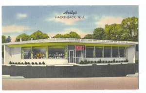 HACKENSACK NJ - Holly's Roadside Restarant - Postal de lino de los años 40 - Imagen 1 de 2