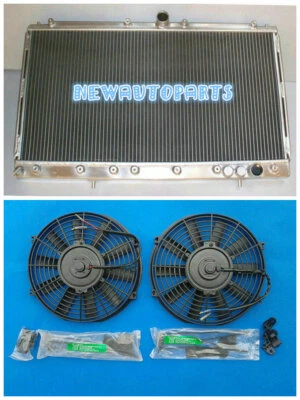 Radiador de aluminio + ventiladores para Mitsubishi 3000GT/GTO VR-4 Spyder 3.0 Turbo MT 91-99 Foto 1 de 4