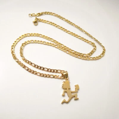 Золотистый маленький 1'' мужской топорик ожерелье кулон из нержавеющей стали NK цепочка 24'' - Изображение 1 из 4