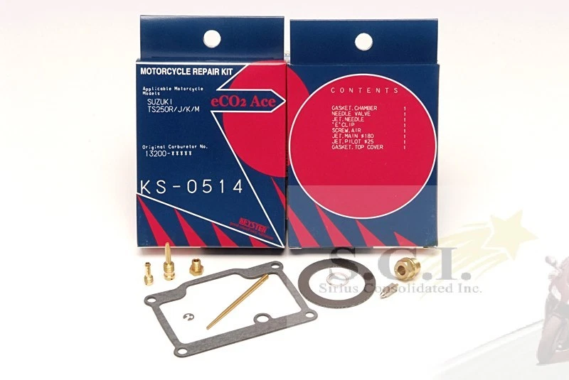 SUZUKI TS250 SAVAGE KEYSTER CARBURETOR CARB REBUILD REPAIR KIT 1971 - 1975 - Image 1 of 4