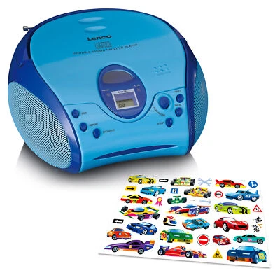 Lenco SCD-24BU Kids - Tragbares FM-Radio/CD-Player - Kopfhöreranschluß - Blau