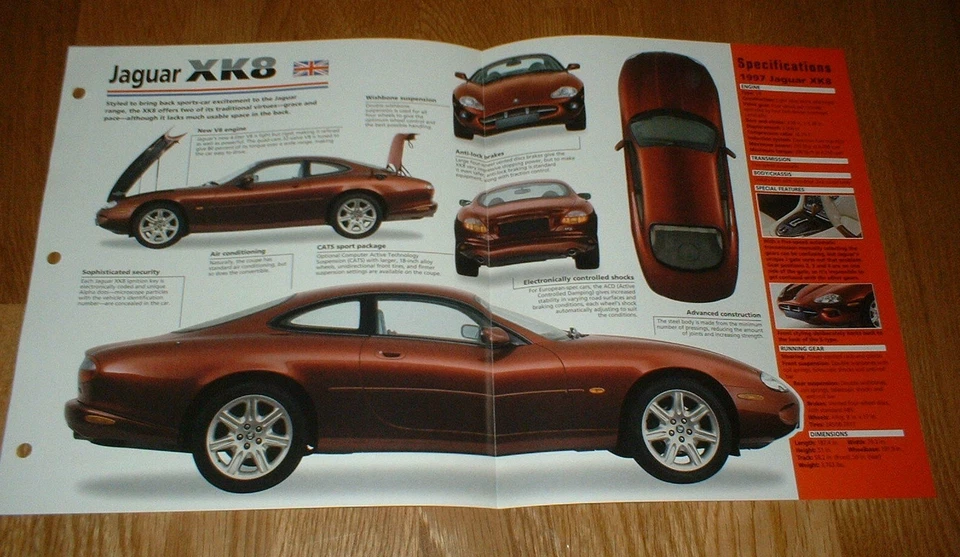 ★★1997 JAGUAR XK8 ORIGINAL IMP BROCHURE SPECS INFO 96 97 98 99 xk 8★★ - Image 1 of 1