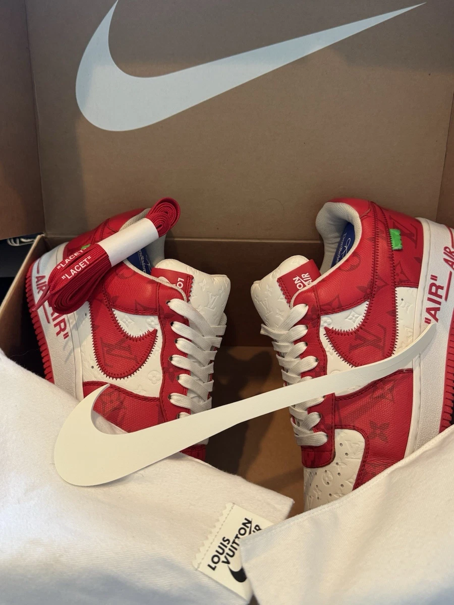 Nike Louis Vuitton x Air Force 1 Low White Comet Red for Sale