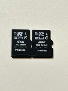 Used/ 2pcs authentic micro sd card 4GB for game Class 4 consoles/cameras - Picture 1 of 3