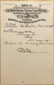 1898 LETTERHEAD ~ SEGHETTO A VAPORE NEW HAVEN CO. NEW HAVEN, CONN. RIVENDITORE ALL'INGROSSO - Foto 1 di 1