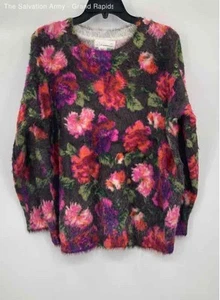 Anthropologie Womens Multicolor Floral Ariel Eyelash Pullover Sweater Size 1X - Picture 1 of 7