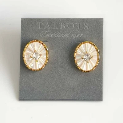 Novos Brincos Ovais Talbots CZ Concha 20mm Chiques Femininos Festa Férias Joias - Imagem 1 de 4