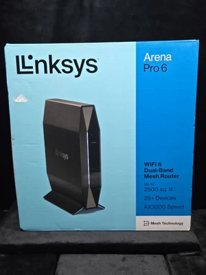 LINKSYS Arena Pro 6 WiFi 6 Dual-Band Mesh Router AX3200 E9450 New - Image 1 of 4