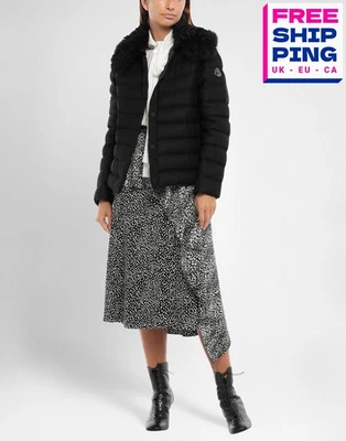 RRP€2205 MONCLER GAMME ROUGE Cashmere Flannel Jacket Size 2 M Shearling Collar - Изображение 1 из 4