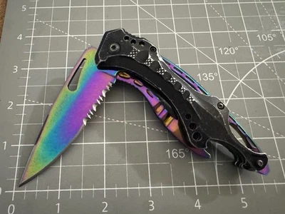 Tac-Force TF-705RB Rainbow Fade Linerlock A/O Folding Knife w/Bottle Open & Clip - Image 1 of 4