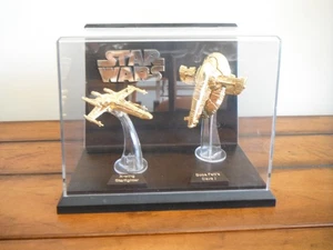 Vtg Galoob 1996 Star Wars Gold Plated X-Wing Starfighter & Boba Fett’s Slave 1 - Picture 1 of 5