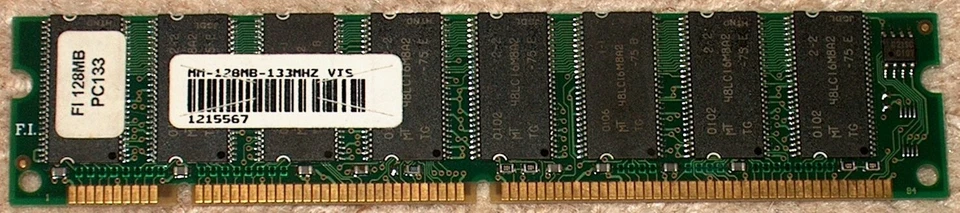RAM 128MB SDR PC-133 Random Access Memory, *Untested* - Image 1 of 1