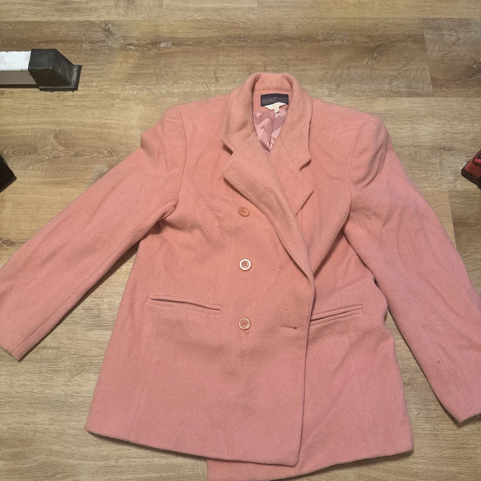 Herman Geist Rosa Lana Texturizada 3 Botones Talla 8p Foto 1 de 4