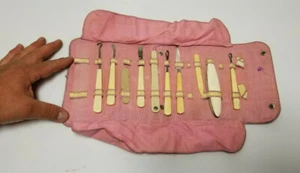 Antique Manicure Set c1910's 1920's Bone - Picture 1 of 7