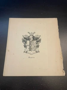 Antique Bookplate - Siebier - "Ne Cede Malis" - Picture 1 of 2