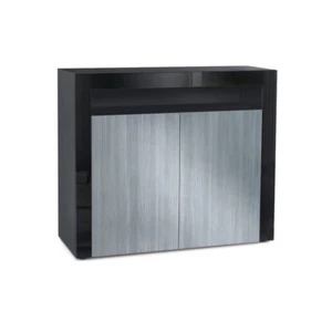 Kommode Sideboard Anrichte Schrank Valencia in Schwarz - Hochglanz und Naturtöne - Bild 1 von 47