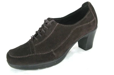 Clarks Shoes Sz 7.5 Brown Suede Bootie Pump Heels Granny Steampunk Victorian - Image 1 of 4