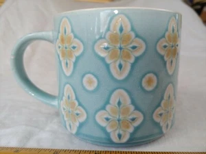 Bia Cordon Bleu Large Aqua + Green Glaze Ceramic Coffee Tea Mug Cup Beachy - Picture 1 of 7