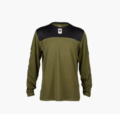 Fox Racing Youth Defend Long Sleeve MTB Jersey Green Large 31071-099-YL - Image 1 of 4