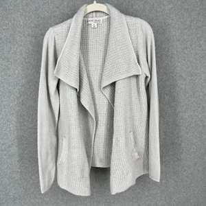 Barefoot Dreams CozyChic Lite Waffle Knit Open Front Cardigan Size M Ocean Gray - Picture 1 of 12