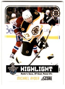2011-12 Score Glossy Michael Ryder #487 Boston Bruins