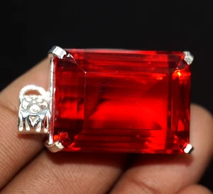 Certified Natural 153.10 Ct Brazilian Red Emerald Topaz Pendant Loose Gemstone - Picture 1 of 8