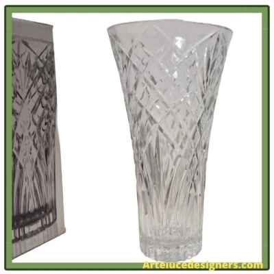 Vaso in cristallo porta fiori moderno in vetro cristallino trasparente - Immagine 1 di 4