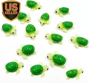 Mini Green Turtle - 30Pcs Resin Miniature Sea Turtle Figurines Tortoise Minia... - Picture 1 of 1