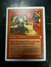 MTG English Portal Three Kingdoms Ravaging Horde Red Uncommon Excellent