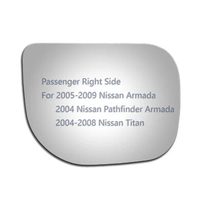 Mirror Glass Fit 2005-2009 Nissan Armada Passenger Right Side RH Replacement - Image 1 of 4