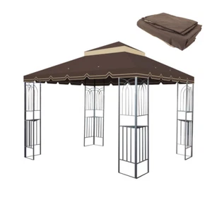 Outdoor Patio Gazebo Replacement Canopy Double Tiered Gazebo Tent Roof Top Cover - Picture 1 of 12