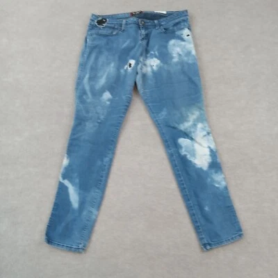 Pantalones de mezclilla Guess para mujer 34 (36x30 reales) azules tiro bajo jegging desgastados elásticos Foto 1 de 4